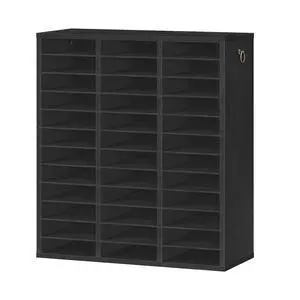 Literature Organizer, 36 Compartments Wooden Mail Organizer, Countertop Literature Sorter with Adjustable Shelves for Home, Office, School, Student Mailbox for Classroom, Black BK123WF01 Literature Organizer, 36 Compartments Wooden Mail Organizer, Countertop Literature Sorter with Adjustable Shelves for Home, Office, School, Student Mailbox for Classroom, Black BK123WF01