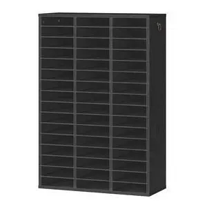Literature Organizer, 48 Compartments Wooden Mail Organizer, Countertop Literature Sorter with Adjustable Shelves for Home, Office, School, Student Mailbox for Classroom, Black BK163WF01 Literature Organizer, 48 Compartments Wooden Mail Organizer, Countertop Literature Sorter with Adjustable Shelves for Home, Office, School, Student Mailbox for Classroom, Black BK163WF01