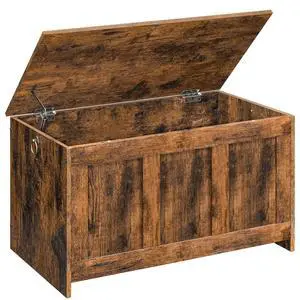 Storage Bench, 29.5" Retro Wooden Storage Chest, Wooden Storage Trunk, Toy Chest with Lift Top, Multifunctional Entryway Organizer, for Entryway, Living Room, Rustic Brown FG751CW01 Storage Bench, 29.5" Retro Wooden Storage Chest, Wooden Storage Trunk, Toy Chest with Lift Top, Multifunctional Entryway Organizer, for Entryway, Living Room, Rustic Brown FG751CW01