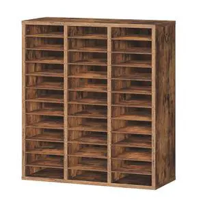 Literature Organizer, 36Compartments Wooden Mail Organizer, Countertop Literature Sorter with Adjustable Shelves for Home, Office, School, Student Mailbox for Classroom, Rustic Brown FG123WF01 Literature Organizer, 36Compartments Wooden Mail Organizer, Countertop Literature Sorter with Adjustable Shelves for Home, Office, School, Student Mailbox for Classroom, Rustic Brown FG123WF01