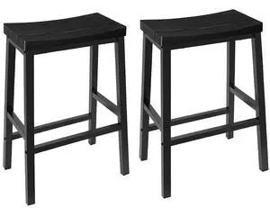 Bar Stools, Set of 2 Bar Chairs, 23.6 Inch Saddle Stools, Kitchen Counter Stools with Footrests, Industrial for Dining Room, Kitchen, Counter, Black BB02MD01 Bar Stools, Set of 2 Bar Chairs, 23.6 Inch Saddle Stools, Kitchen Counter Stools with Footrests, Industrial for Dining Room, Kitchen, Counter, Black BB02MD01
