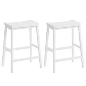 Bar Stools, Set of 2 Bar Chairs, 23.6 Inch Saddle Stools, Kitchen Counter Seat with Footrests, Industrial Barstools for Dining Room, Kitchen, Counter, Bar, White WW02MD01 Bar Stools, Set of 2 Bar Chairs, 23.6 Inch Saddle Stools, Kitchen Counter Seat with Footrests, Industrial Barstools for Dining Room, Kitchen, Counter, Bar, White WW02MD01