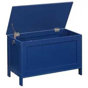 Toy Box, Retro Wooden Look Storage Chest with Safety Hinge, Entryway Storage Bench Supports 220 lb, 29.9 x 15.7 x 18.9 Inches Toy Chest Organizer, Easy Assembly (Blue) BU75CW01G1 Toy Box, Retro Wooden Look Storage Chest with Safety Hinge, Entryway Storage Bench Supports 220 lb, 29.9 x 15.7 x 18.9 Inches Toy Chest Organizer, Easy Assembly (Blue) BU75CW01G1