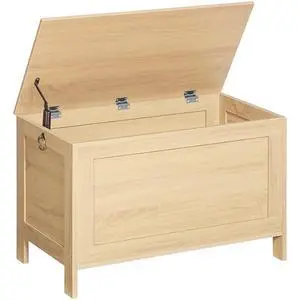 Toy Box, Retro Wooden Look Storage Chest with Safety Hinge, Entryway Storage Bench Supports 220 lb, 29.9 x 15.7 x 18.9 Inches Toy Chest Organizer, Easy Assembly (Natural) NL75CW01G2 Toy Box, Retro Wooden Look Storage Chest with Safety Hinge, Entryway Storage Bench Supports 220 lb, 29.9 x 15.7 x 18.9 Inches Toy Chest Organizer, Easy Assembly (Natural) NL75CW01G2