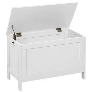 Toy Box, Retro Wooden Look Storage Chest with Safety Hinge, Entryway Storage Bench Supports 220 lb, 29.9 x 15.7 x 18.9 Inches Toy Chest Organizer, Easy Assembly (White) WT75CW01G1 Toy Box, Retro Wooden Look Storage Chest with Safety Hinge, Entryway Storage Bench Supports 220 lb, 29.9 x 15.7 x 18.9 Inches Toy Chest Organizer, Easy Assembly (White) WT75CW01G1
