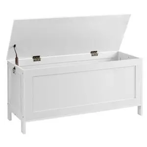 Toy Box, Retro Wooden Look Storage Chest with Safety Hinge, Entryway Storage Bench Supports 220 lb, 39.4 x 15.7 x 18.9 Inches Toy Chest Organizer, Easy Assembly (White) Toy Box, Retro Wooden Look Storage Chest with Safety Hinge, Entryway Storage Bench Supports 220 lb, 39.4 x 15.7 x 18.9 Inches Toy Chest Organizer, Easy Assembly (White)