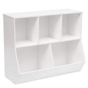 Kids Bookshelf, Bookcase Footboard, Toy Storage Cubby, Children's Toy Shelf, 35.4" L Storage Cabinet, Fit for Children's Room, Playroom, Hallway, Kindergarten, White WT32CW01 Kids Bookshelf, Bookcase Footboard, Toy Storage Cubby, Children's Toy Shelf, 35.4" L Storage Cabinet, Fit for Children's Room, Playroom, Hallway, Kindergarten, White WT32CW01