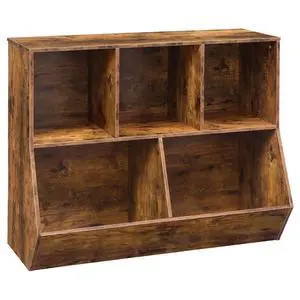 Kids Bookshelf, Bookcase Footboard, Toy Storage Cubby, Children's Toy Shelf, 39.4" L Toy Storage Cabinet, Fit for Children's Room, Playroom, Hallway, Kindergarten, Rustic Brown BF132CW01 Kids Bookshelf, Bookcase Footboard, Toy Storage Cubby, Children's Toy Shelf, 39.4" L Toy Storage Cabinet, Fit for Children's Room, Playroom, Hallway, Kindergarten, Rustic Brown BF132CW01