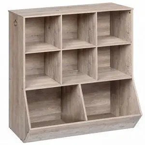 Kids Bookshelf, Toy Storage Cabinet, Kids Toy Organizer, 8 Cubicles, Bookcase Footboard, Bookshelf for Kids, for Playroom, Bedroom, Nursery, School, Greige BG35CW01G1 Kids Bookshelf, Toy Storage Cabinet, Kids Toy Organizer, 8 Cubicles, Bookcase Footboard, Bookshelf for Kids, for Playroom, Bedroom, Nursery, School, Greige BG35CW01G1
