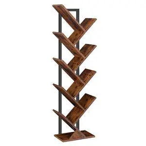 Tree Bookshelf, 9-Tier Bookcase Wooden Shelves, Floor Standing Storage Rack, for Display of CDs, Books in Living Room, Home Office, Wood Storage Rack for Bedroom, Rustic Brown BF08SJ01G1 Tree Bookshelf, 9-Tier Bookcase Wooden Shelves, Floor Standing Storage Rack, for Display of CDs, Books in Living Room, Home Office, Wood Storage Rack for Bedroom, Rustic Brown BF08SJ01G1