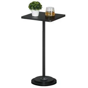 Small Side Table, Square Drink Table, Coffee Martini Table with Pedestal, Accent Nightstand for Small Spaces in Living Room, Bedroom, Sofa Couch, Corner, Black BB171BZ01 Small Side Table, Square Drink Table, Coffee Martini Table with Pedestal, Accent Nightstand for Small Spaces in Living Room, Bedroom, Sofa Couch, Corner, Black BB171BZ01