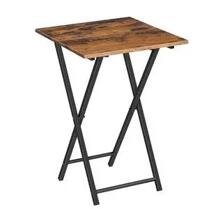 Folding TV Tray Table, Wooden TV Tray, Portable Sofa Side Table, Industrial Snack Table End Table for Small Spaces, Space-Saving, Easy to Install and Fold, Rustic Brown and Black BF27BZ01 Folding TV Tray Table, Wooden TV Tray, Portable Sofa Side Table, Industrial Snack Table End Table for Small Spaces, Space-Saving, Easy to Install and Fold, Rustic Brown and Black BF27BZ01