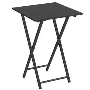 Folding TV Tray Table, Wooden TV Tray, Portable Sofa Side Table, Industrial Snack Table End Table for Small Spaces, Space-Saving, Easy to Install and Fold, Black BB27BZ01 Folding TV Tray Table, Wooden TV Tray, Portable Sofa Side Table, Industrial Snack Table End Table for Small Spaces, Space-Saving, Easy to Install and Fold, Black BB27BZ01