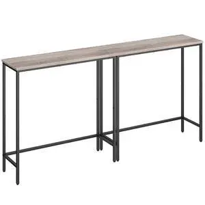 2 Pack Narrow Console Table, 29.5" Small Entryway Table, Thin Long Sofa Side Display Table, for Hallway, Bedroom, Living Room, Foyer, Greige and Black BG75XGP201 2 Pack Narrow Console Table, 29.5" Small Entryway Table, Thin Long Sofa Side Display Table, for Hallway, Bedroom, Living Room, Foyer, Greige and Black BG75XGP201