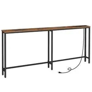 70.9" Narrow Console Table with Charging Station, 5.9" Slim Sofa Table Behind Couch, 2 AC Outlets & USB-C Ports, Long Entryway Tables, for Hallway, Livingroom, Rustic Brown BF185UXG01G1 70.9" Narrow Console Table with Charging Station, 5.9" Slim Sofa Table Behind Couch, 2 AC Outlets & USB-C Ports, Long Entryway Tables, for Hallway, Livingroom, Rustic Brown BF185UXG01G1