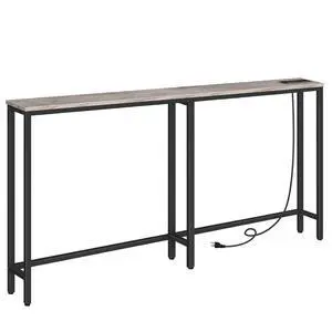 63" Narrow Console Table with Charging Station, 5.9" Slim Sofa Table Behind Couch, 2 AC Outlets & USB-C Ports, Long Entryway Tables for Small Spaces, Livingroom, Greige BG165UXG01G1 63" Narrow Console Table with Charging Station, 5.9" Slim Sofa Table Behind Couch, 2 AC Outlets & USB-C Ports, Long Entryway Tables for Small Spaces, Livingroom, Greige BG165UXG01G1