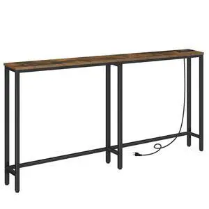 63" Narrow Console Table with Charging Station, 5.9" Slim Sofa Table Behind Couch, 2 AC Outlets & USB-C Ports, Long Entryway Tables for Small Spaces, Livingroom, Rustic Brown BF165UXG01G1 63" Narrow Console Table with Charging Station, 5.9" Slim Sofa Table Behind Couch, 2 AC Outlets & USB-C Ports, Long Entryway Tables for Small Spaces, Livingroom, Rustic Brown BF165UXG01G1
