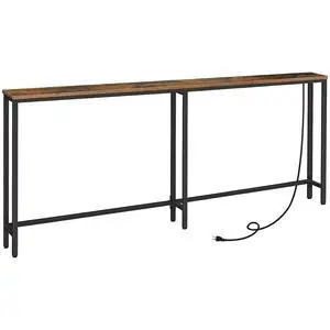 78.7" Narrow Console Table with Charging Station, 5.9" Slim Sofa Table Behind Couch, 2 AC Outlets & USB-C Ports, Long Entryway Tables for Small Spaces, Livingroom, Rustic Brown BF205UXG01 78.7" Narrow Console Table with Charging Station, 5.9" Slim Sofa Table Behind Couch, 2 AC Outlets & USB-C Ports, Long Entryway Tables for Small Spaces, Livingroom, Rustic Brown BF205UXG01