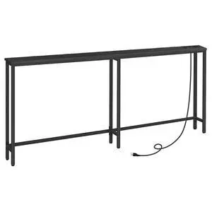 70.9" Narrow Console Table with Charging Station, 5.9" Slim Sofa Table Behind Couch, 2 AC Outlets & USB-C Ports, Long Entryway Tables for Small Spaces, Livingroom, Black BB185UXG01 70.9" Narrow Console Table with Charging Station, 5.9" Slim Sofa Table Behind Couch, 2 AC Outlets & USB-C Ports, Long Entryway Tables for Small Spaces, Livingroom, Black BB185UXG01