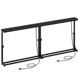 Narrow Console Table Set of 2 with Charging Station, Adjustable Height Sofa Table (25''-32.9''), Slim Behind Couch Table for Small Spaces, Entryway, Living Room, 78.8" Black BB95UXGP201 Narrow Console Table Set of 2 with Charging Station, Adjustable Height Sofa Table (25''-32.9''), Slim Behind Couch Table for Small Spaces, Entryway, Living Room, 78.8" Black BB95UXGP201