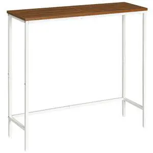 Narrow Console Table, 29.5" Small Entryway Table, Thin Sofa Table, Side Table, Display Table, for Hallway, Bedroom, Living Room, Foyer, White and Walnut WH75XG01 Narrow Console Table, 29.5" Small Entryway Table, Thin Sofa Table, Side Table, Display Table, for Hallway, Bedroom, Living Room, Foyer, White and Walnut WH75XG01