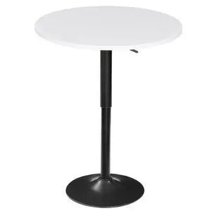 Bar Table, Height-Adjustable Round Pub Table 27-35.4 Inches with Sturdy Base, Modern Style, Easy to Assemble, Suitable for Small Space, White BW58BT01G1 Bar Table, Height-Adjustable Round Pub Table 27-35.4 Inches with Sturdy Base, Modern Style, Easy to Assemble, Suitable for Small Space, White BW58BT01G1