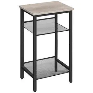 Tall Side Table, 3-Tier Telephone End Table with Adjustable Mesh Shelves, Small Entryway Table with Storage, Small Nightstand for Living Room, Bedroom, Hallway, Office, Greige BG01DH01G1 Tall Side Table, 3-Tier Telephone End Table with Adjustable Mesh Shelves, Small Entryway Table with Storage, Small Nightstand for Living Room, Bedroom, Hallway, Office, Greige BG01DH01G1