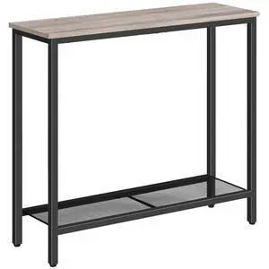29.5" Narrow Console Table, Small Entryway Table with Shelf, 2 Tier Thin Sofa Table, Behind Couch Table, Side Table, for Hallway, Living Room, Bedroom, Greige and Black BG74XG01 29.5" Narrow Console Table, Small Entryway Table with Shelf, 2 Tier Thin Sofa Table, Behind Couch Table, Side Table, for Hallway, Living Room, Bedroom, Greige and Black BG74XG01