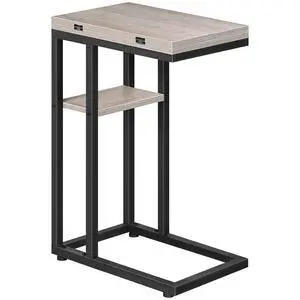 Foldable C Shaped End Table, C Shaped Side Table with Storage Shelf, Small Snack Table, Slide Under Couch Table for Sofa, Living Room Bedroom Small Spaces Easy Assembly, Greige BG29SF01 Foldable C Shaped End Table, C Shaped Side Table with Storage Shelf, Small Snack Table, Slide Under Couch Table for Sofa, Living Room Bedroom Small Spaces Easy Assembly, Greige BG29SF01