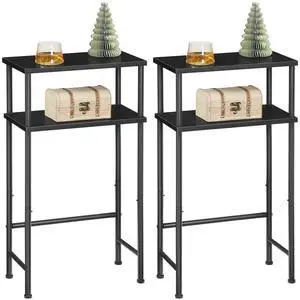 Narrow Console Table for Small Space, Set of 2, 15.7" Entryway Table with Storage, 2 Tier Sofa Table with 2 Shelves, Skinny Console Tables for Entryway, Hallway, Foyer, Black BB40XGP201 Narrow Console Table for Small Space, Set of 2, 15.7" Entryway Table with Storage, 2 Tier Sofa Table with 2 Shelves, Skinny Console Tables for Entryway, Hallway, Foyer, Black BB40XGP201