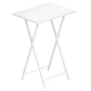 Folding TV Tray Tables, Stable Snack Table for Small Space, Portable Sofa Side Table, Easy Assembly and Storage, Ideal for Snacks and Meals in Living Room, White WW15BZ01 Folding TV Tray Tables, Stable Snack Table for Small Space, Portable Sofa Side Table, Easy Assembly and Storage, Ideal for Snacks and Meals in Living Room, White WW15BZ01