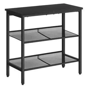 Black Side Table, 3-Tier Metal Side Table, Small Black Table with 2 Flat or Slant Adjustable Shelves for Small Spaces, Hallway, Living Room, Bedroom, Sturdy, Easy Assembly, Black BB23BZ01G1 Black Side Table, 3-Tier Metal Side Table, Small Black Table with 2 Flat or Slant Adjustable Shelves for Small Spaces, Hallway, Living Room, Bedroom, Sturdy, Easy Assembly, Black BB23BZ01G1