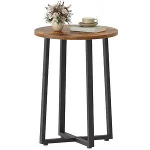 Side Table, Round End Accent Table with Sturdy Metal Frame, 15.7" Round Nightstand, for Living Room, Bedroom, Balcony, Office, Rustic Brown BF95BZ01 Side Table, Round End Accent Table with Sturdy Metal Frame, 15.7" Round Nightstand, for Living Room, Bedroom, Balcony, Office, Rustic Brown BF95BZ01