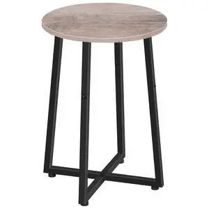 Side Table, Round End Accent Table with Sturdy Metal Pedestal, 15.7" Round Nightstand, for Living Room, Bedroom, Balcony, Office, Greige BG95BZ01 Side Table, Round End Accent Table with Sturdy Metal Pedestal, 15.7" Round Nightstand, for Living Room, Bedroom, Balcony, Office, Greige BG95BZ01