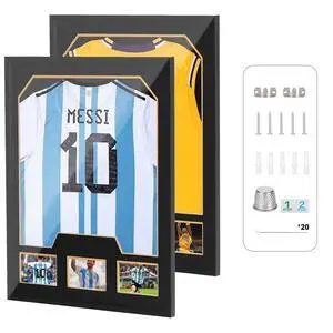 Jersey Frame Display Cases, Jersey Frame with Picture Slots, Jersey Shadow Box Display Case, 98% UV Protection, Football, Basketball (2 Pack) Jersey Frame Display Cases, Jersey Frame with Picture Slots, Jersey Shadow Box Display Case, 98% UV Protection, Football, Basketball (2 Pack)