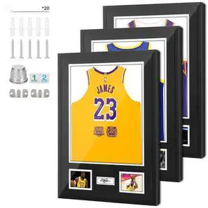Jersey Frame Display Cases, Jersey Frame with Pictures Photos Slots, Jersey Shadow Box Shirt Wall Display Case, Signature Display, 98% UV Protection, Football Basketball Soccer (3 Pack) Jersey Frame Display Cases, Jersey Frame with Pictures Photos Slots, Jersey Shadow Box Shirt Wall Display Case, Signature Display, 98% UV Protection, Football Basketball Soccer (3 Pack)