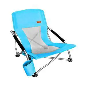Low Beach Camping Folding Chair, Compact Backpacking River Sand Chair,Sillas De Playa, with Cup Holder, Carry Bag, Heavy Duty Outdoor, Camping, BBQ, Beach, Travel, Picnic, Festival (1 Blue) Low Beach Camping Folding Chair, Compact Backpacking River Sand Chair,Sillas De Playa, with Cup Holder, Carry Bag, Heavy Duty Outdoor, Camping, BBQ, Beach, Travel, Picnic, Festival (1 Blue)