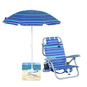 Toddler Beach Chair, Kids Beach Chair with Umbrella, Backpack Beach Folding Chairs, Backpack Camping Chairs, 5-Position Reclining, with Cup Holder, for Beach, Camping, Picnic (1 Pack) Toddler Beach Chair, Kids Beach Chair with Umbrella, Backpack Beach Folding Chairs, Backpack Camping Chairs, 5-Position Reclining, with Cup Holder, for Beach, Camping, Picnic (1 Pack)