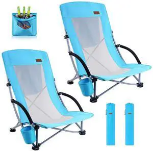Beach Chair, Sling Sand River Chairs for Adults, Sillas De Playa, Beach Seat with Cooler High Back, Cup Holder & Carry Bag, Outdoor, Camping, Beach, Travel, Picnic, Festival (Set of 2 Blue) Beach Chair, Sling Sand River Chairs for Adults, Sillas De Playa, Beach Seat with Cooler High Back, Cup Holder & Carry Bag, Outdoor, Camping, Beach, Travel, Picnic, Festival (Set of 2 Blue)
