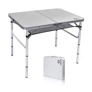 Card Table, Folding Picnic Table, Small Table, Adjustable Height Folding Table, Camping, Outdoor, Portable Lightweight Aluminum, with Carry Handle for Beach, Indoor, Office (Medium) Card Table, Folding Picnic Table, Small Table, Adjustable Height Folding Table, Camping, Outdoor, Portable Lightweight Aluminum, with Carry Handle for Beach, Indoor, Office (Medium)
