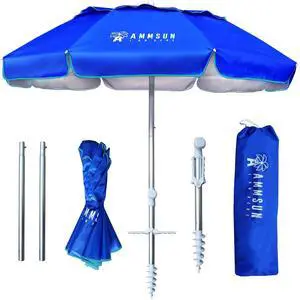 6ft Folded Portable Travel Beach Umbrella with Sand Anchor Tilt Air vent UPF 50+UV Protection Fit In Suitcase Compact Foldable Telescopic umbrellas for Patio Garden Beach Pool Blue 6ft Folded Portable Travel Beach Umbrella with Sand Anchor Tilt Air vent UPF 50+UV Protection Fit In Suitcase Compact Foldable Telescopic umbrellas for Patio Garden Beach Pool Blue