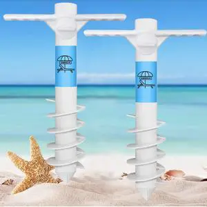 Beach Umbrella Sand Anchor Heavy Duty Outdoor Umbrellas Base with 5 Spiral Screw Universal One Size Fits Most Beach Umbrella Safe Umbrella Holder Stand Ideal for Strong Winds White (2, White) Beach Umbrella Sand Anchor Heavy Duty Outdoor Umbrellas Base with 5 Spiral Screw Universal One Size Fits Most Beach Umbrella Safe Umbrella Holder Stand Ideal for Strong Winds White (2, White)