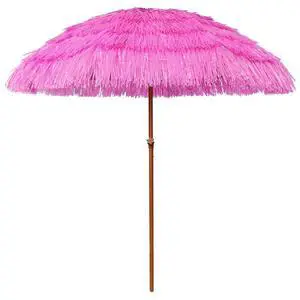 7.5ft Hula Thatched Tiki Patio Beach Umbrella Hawaiian Style 10 Ribs UPF 50+ with Tilt Carry Bag for Outdoor Tiki Bar, Tropical Palapa, Patio Garden Beach Pool Backyard Pink 7.5ft Hula Thatched Tiki Patio Beach Umbrella Hawaiian Style 10 Ribs UPF 50+ with Tilt Carry Bag for Outdoor Tiki Bar, Tropical Palapa, Patio Garden Beach Pool Backyard Pink