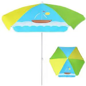 5ft Seaside Umbrella for Sand Box Water Table - Kids Durable Umbrellas for children Picnic Beach Camping Garden Outdoor Play Shade (5ft Green Yellow Boat) 5ft Seaside Umbrella for Sand Box Water Table - Kids Durable Umbrellas for children Picnic Beach Camping Garden Outdoor Play Shade (5ft Green Yellow Boat)