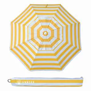 6.5 Foot Heavy Duty Beach Umbrellas for Sand with tilt Sun Shelter, UV 50+ Protection Outdoor Sunshade Umbrella with Carry Bag for Patio Garden Beach Pool Backyard multicolor Yellow 6.5 Foot Heavy Duty Beach Umbrellas for Sand with tilt Sun Shelter, UV 50+ Protection Outdoor Sunshade Umbrella with Carry Bag for Patio Garden Beach Pool Backyard multicolor Yellow