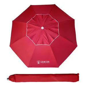 6.5ft Portable Patio Beach Umbrella for Sand with tilt Air Vent Sun Shelter, UV 50+ Protection Outdoor Sunshade Umbrella with Carry Bag for Patio Garden Beach Pool Backyard Burgundy Red 6.5ft Portable Patio Beach Umbrella for Sand with tilt Air Vent Sun Shelter, UV 50+ Protection Outdoor Sunshade Umbrella with Carry Bag for Patio Garden Beach Pool Backyard Burgundy Red