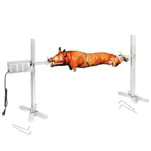 Electric Rotisserie Grill Kit, 150LB Pig Spit Rotisserie Grill, Stainless Steel Tripod Stand, 52' Pig Lamb Hooded Roaster, Charcoal Spit with 30W Motor & Height Adjustable for Camping Electric Rotisserie Grill Kit, 150LB Pig Spit Rotisserie Grill, Stainless Steel Tripod Stand, 52' Pig Lamb Hooded Roaster, Charcoal Spit with 30W Motor & Height Adjustable for Camping