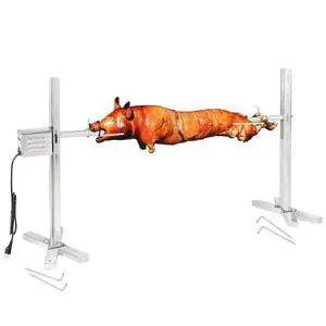 Electric Rotisserie Grill Kit, 90LBS Pig Spit Rotisserie, Stainless Steel Tripod Stand, 52' Pig Lamb Hooded Roaster, Charcoal Spit with 15W Motor & Height Adjustable for Camping Electric Rotisserie Grill Kit, 90LBS Pig Spit Rotisserie, Stainless Steel Tripod Stand, 52' Pig Lamb Hooded Roaster, Charcoal Spit with 15W Motor & Height Adjustable for Camping