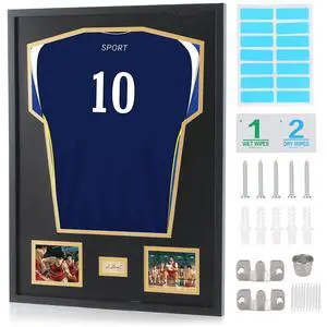 Jersey Frame Display Case, Jersey Frame With Photo Slots, Shirt Display Shadow Box, Signature Display Slot, 98% UV Protection, Football Basketball Soccer (1 Pack) Jersey Frame Display Case, Jersey Frame With Photo Slots, Shirt Display Shadow Box, Signature Display Slot, 98% UV Protection, Football Basketball Soccer (1 Pack)