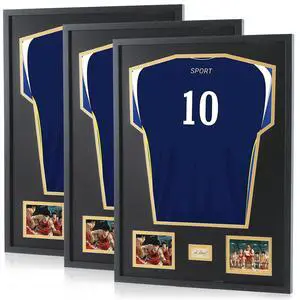 Jersey Frame Display Case, Jersey Frame with Photo Slots, Shirt Display Shadow Box, Signature Display Slot, 98% UV Protection, Football Basketball Soccer (3-Pack) Jersey Frame Display Case, Jersey Frame with Photo Slots, Shirt Display Shadow Box, Signature Display Slot, 98% UV Protection, Football Basketball Soccer (3-Pack)